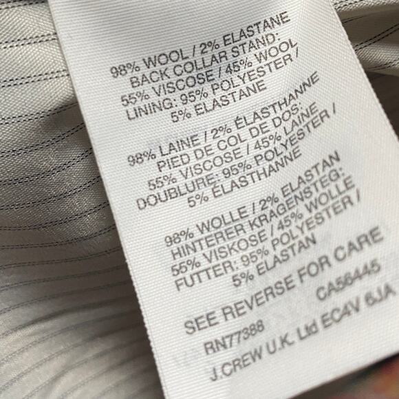 J Crew Regent Blazer Jacket Wool Blend Pop Collar Single Button Black Womens 2 - Picture 9 of 11